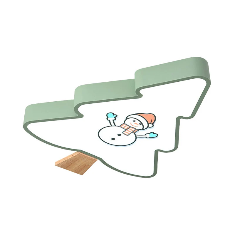 Energiezuinige Groen/Grijze Boom Inbouwlamp Kinder LED Acryl Inbouw Plafondarmatuur met Sneeuwpoppatroon