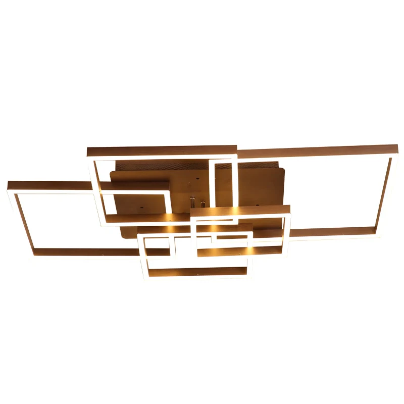 Energiezuinige Vierkante acrylplafondlamp Moderne LED 39"/47" breed bruin semi-inbouwlicht warm/wit zwak