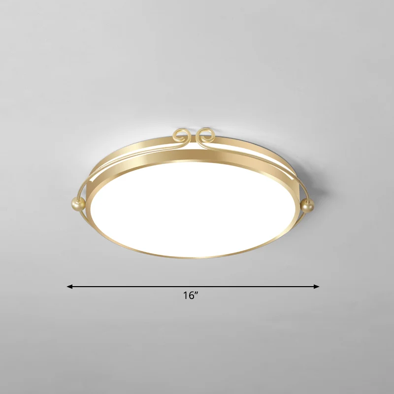 IP44 Waterdichte Goudkleurige ronde inbouwlamp Eenvoudige acryl LED-plafondmontagelamp met werveldecoratie