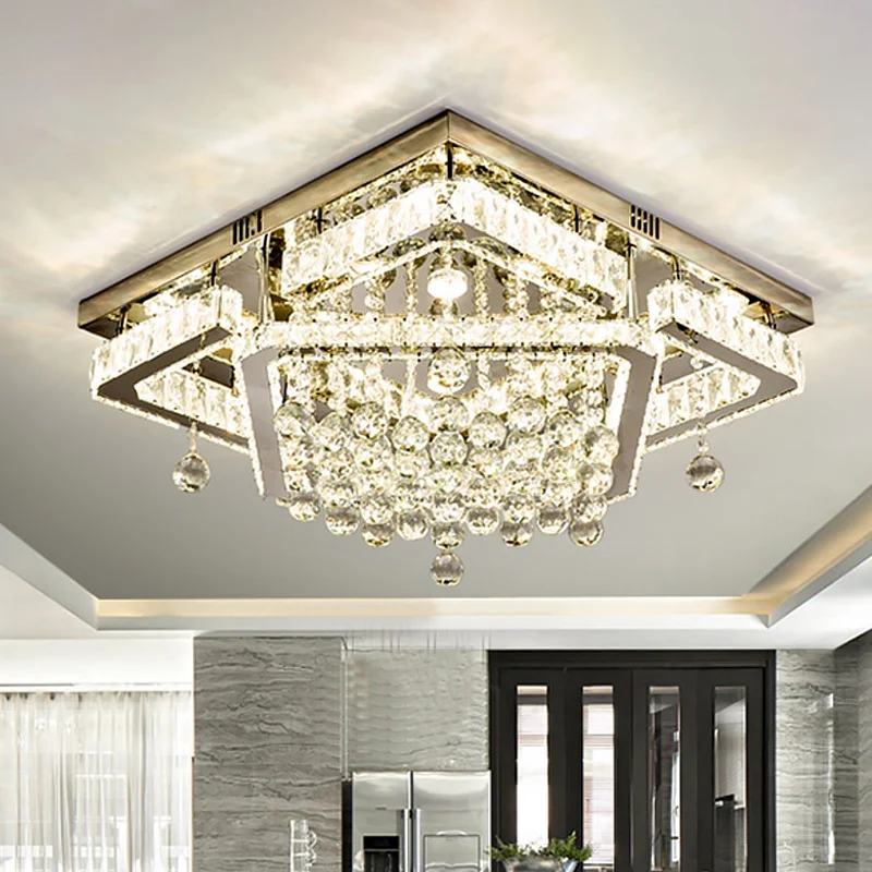 IP44 Waterdichte Helder kristal vierkant plafondinbouw zonder meer LED-inbouwlicht warm/wit licht, 18"/23,5" W