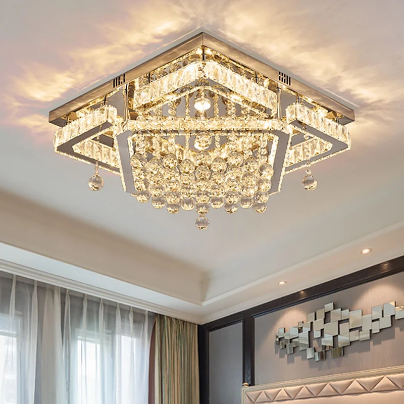 IP44 Waterdichte Helder kristal vierkant plafondinbouw zonder meer LED-inbouwlicht warm/wit licht, 18"/23,5" W