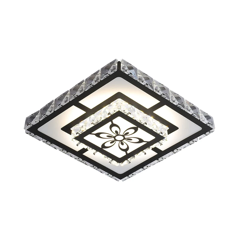 IP44 Waterdichte Plafondlamp met acrylgeometrie, minimalistische LED-kristallen inbouwlamp met bloemmotief