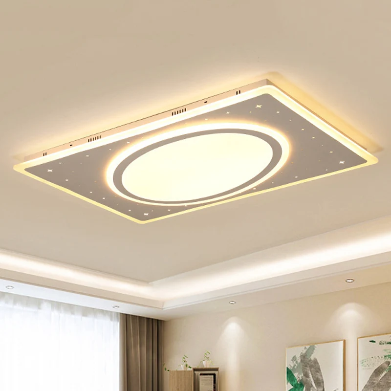 Metalen vierkante inbouwlamp Louter LED-plafondgemonteerd licht wit/warm licht, 21,5"/23,5" breed