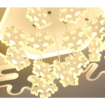 Moderne witte LED-inbouwlamp Sneeuwvlok acrylplafondlamp wit voor de kleuterschool met Afstandsbediening