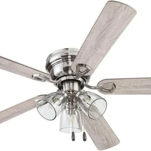 Portage Bay Ceiling 52" Renton Brushed Nickel Indoor Fan Helder 3 Light LED