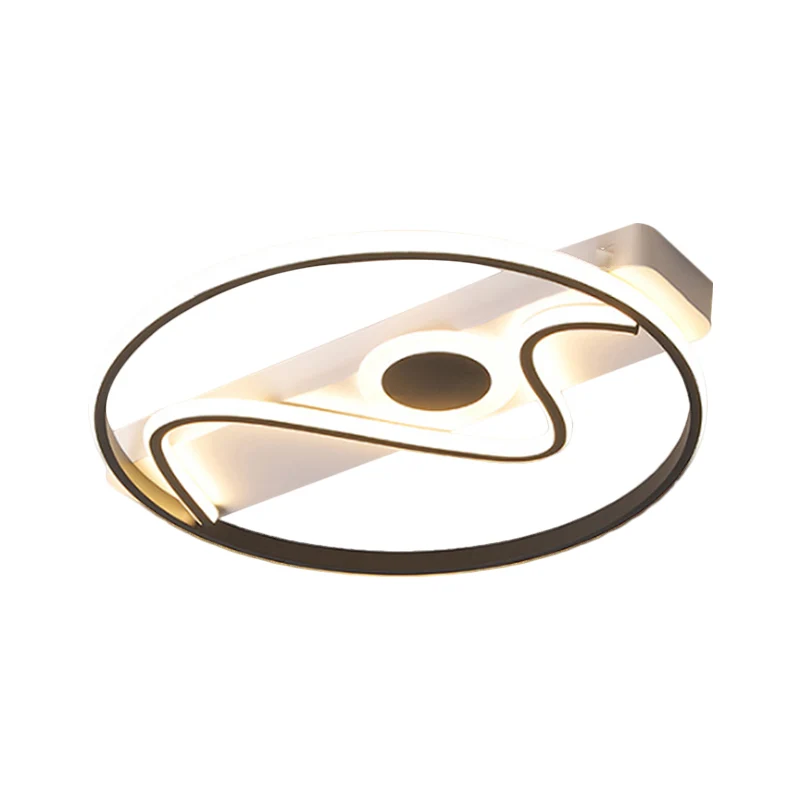 Ronde en gebogen plafondverlichting Modernistisch metallic 16"/19,5"/23,5" brede LED zwarte inbouwlamp, warm/wit helder