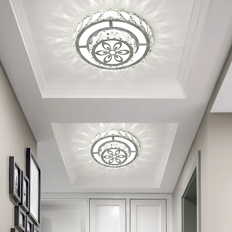Ronde, heldere kristallen LED-inbouw moderne witte inbouwplafondlamp voor inkomhal met Afstandsbediening