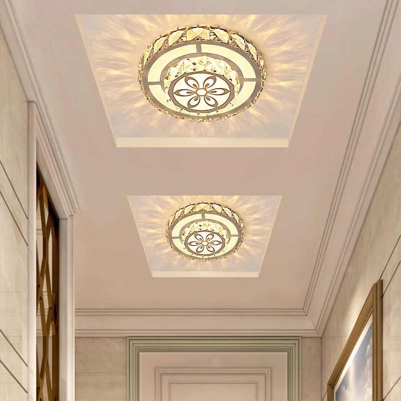 Ronde, heldere kristallen LED-inbouw moderne witte inbouwplafondlamp voor inkomhal met Afstandsbediening