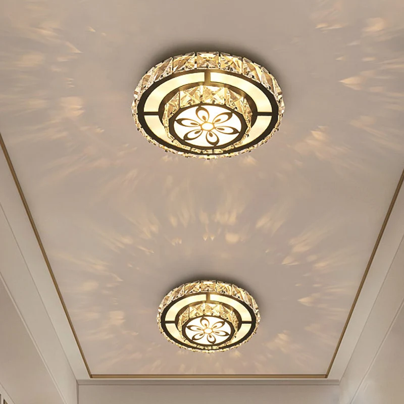 Ronde, heldere kristallen LED-inbouw moderne witte inbouwplafondlamp voor inkomhal met Afstandsbediening
