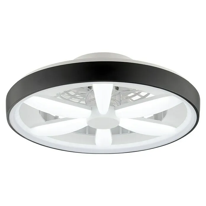 Energiezuinige Brilliant Plafondventilator GAIANO met LED verlichting - Zwart, 48,2 cm
