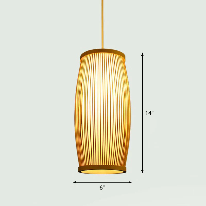 Handgemaakte plafondlamp Chinese stijl bamboe enkel restaurant hangende hanglamp hout | Snel Thuisbezorgd