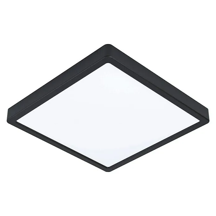 IP44 Waterdichte Eglo Fueva 5 Led-plafondlamp Fueva 5 - 20 W, l x b x h: 28,5 x 28,5 x 2,8 cm, Zwart, Wit, Gezellig wit