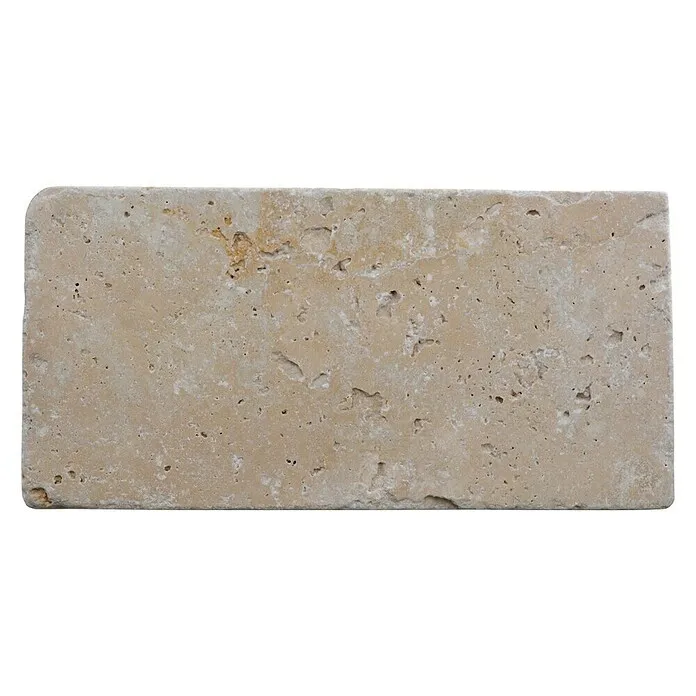 Tegel van antiek marmer rechthoek Chiaro FNT M460 - 15 x 7,5 cm, Lichtbruin, Mat