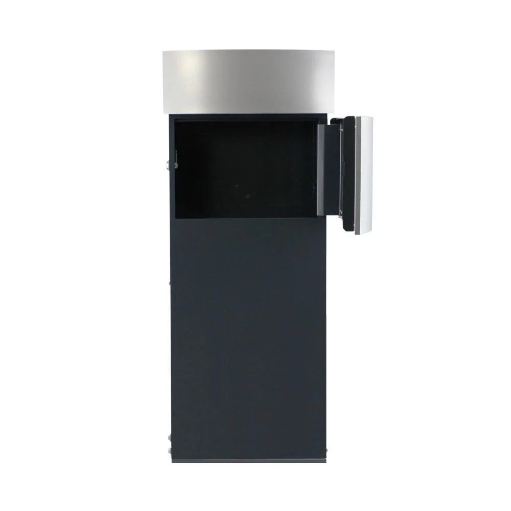 Safepost brievenbus 129 antracietgrijs RAL 9006 - voorzijde zilver RAL 7016