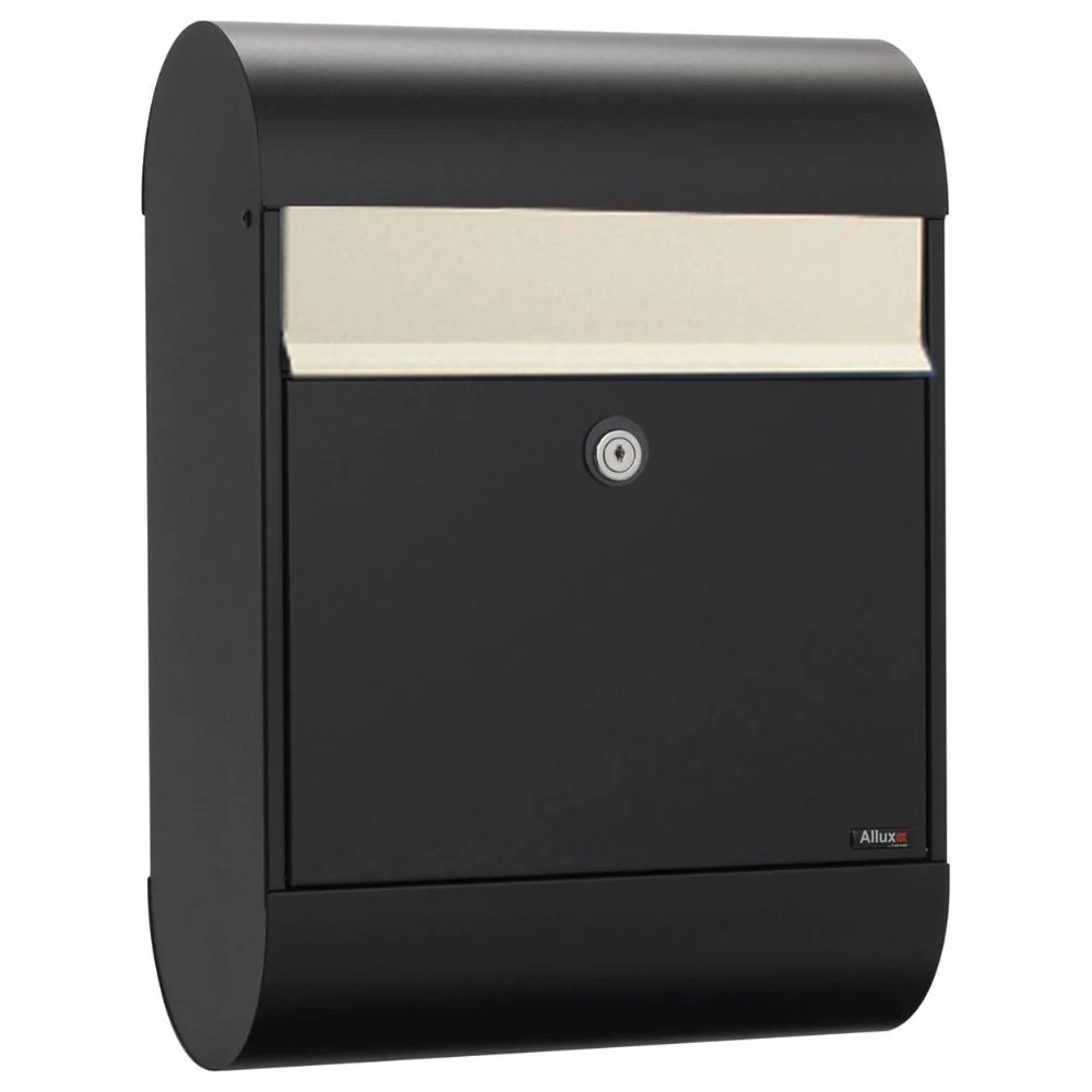 Horizontale Allux 6000 Brievenbus Zwart met RVS klep