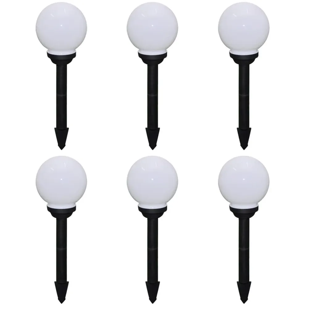 Tuinpadlampen 6 st met grondpin LED 20 cm