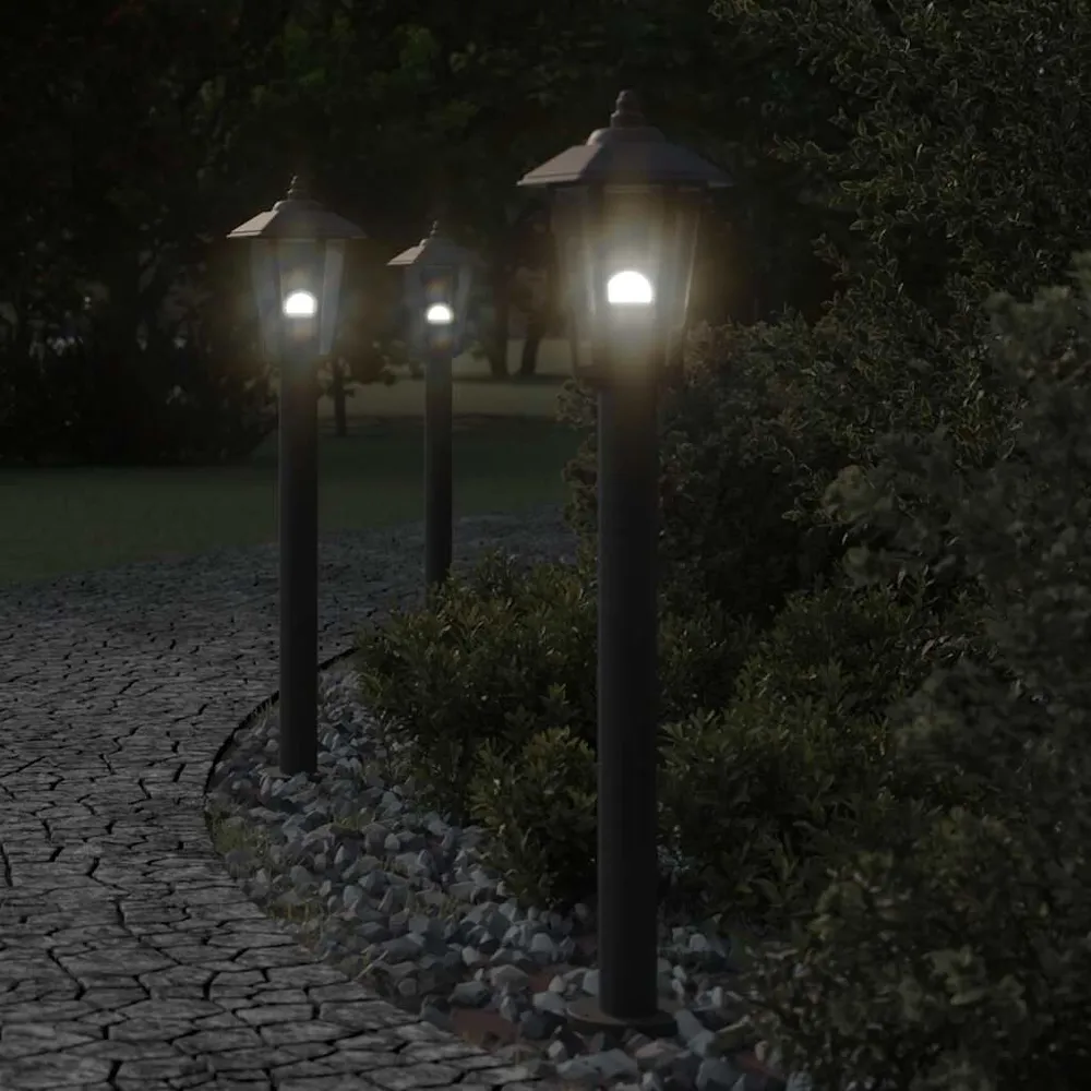 Vloerlamp voor buiten 80 cm roestvrijstaal zwart voor tuin en terras