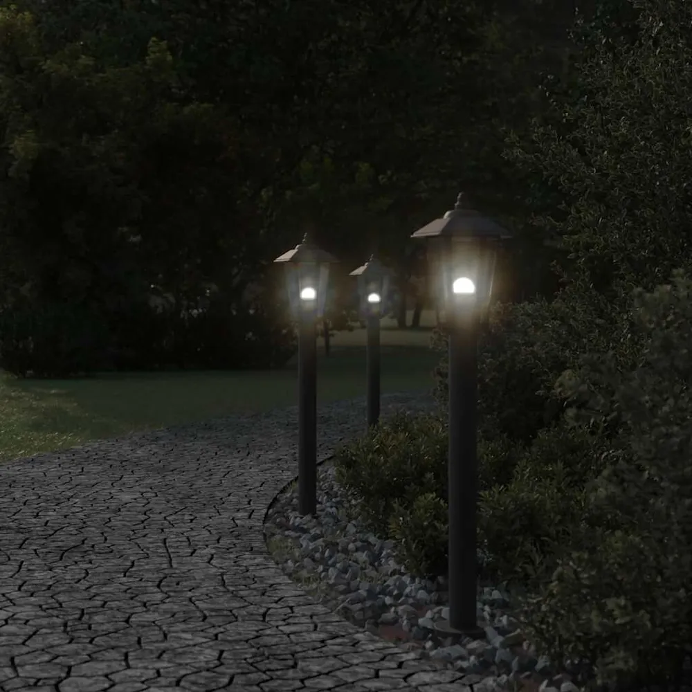 Vloerlamp voor buiten 80 cm roestvrijstaal zwart voor tuin en terras