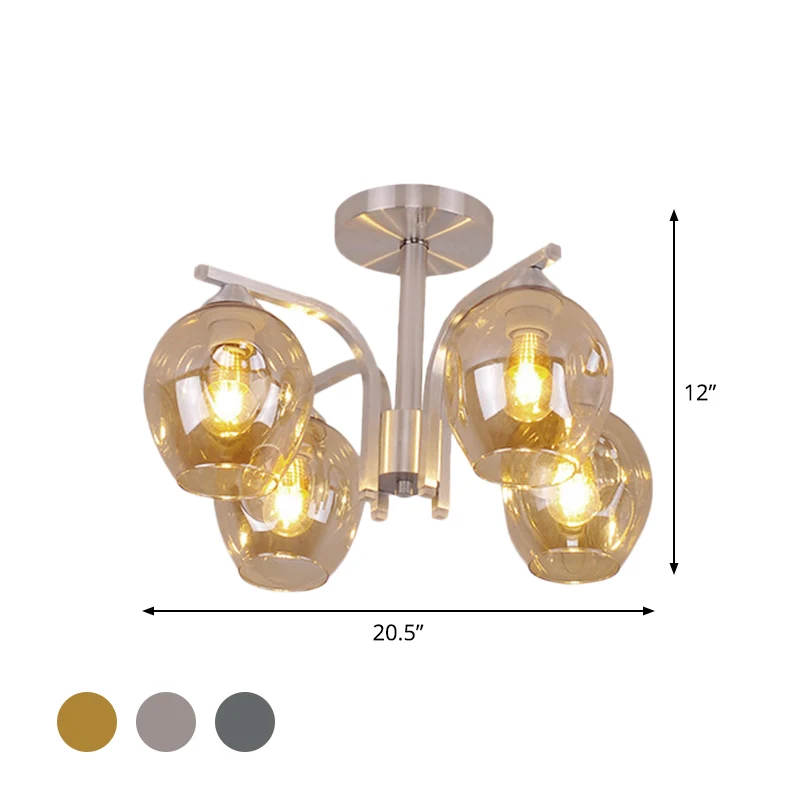 4-kops Bud Shade plafondlamp eigentijds semi-inbouwlicht voor eetkamer slaapkamer | Snel Leverbaar