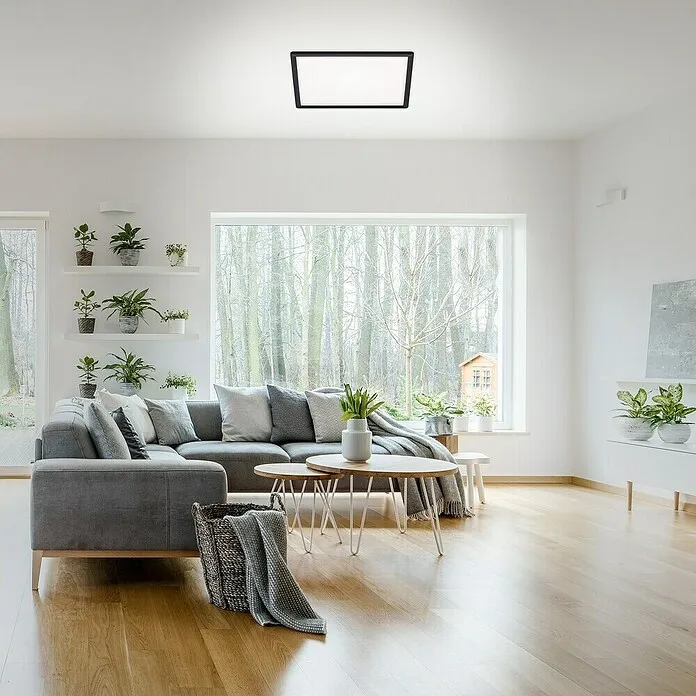 Briloner Led-plafondlamp Fijn - 420 x 420 x 29 mm, Zwart - Incl. Garantie