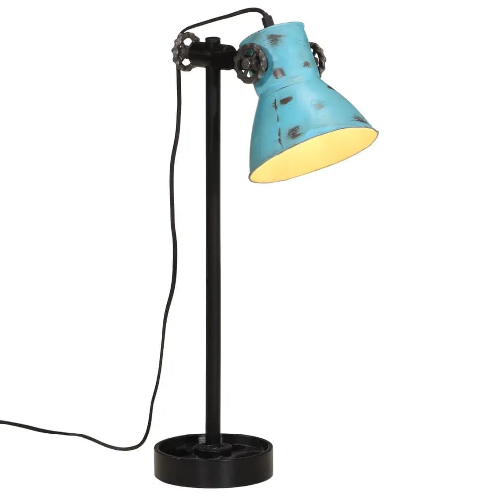 Bureaulamp 25 W E27 15x15x55 cm verweerd blauw - Incl. Garantie