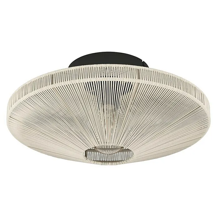 Gecertificeerd IP44 Eglo Plafondlamp Midsumer - l x b x h: 38 x 38 x 17,5 cm, Crème, E27, Vermogen per lichtbron: 40 W