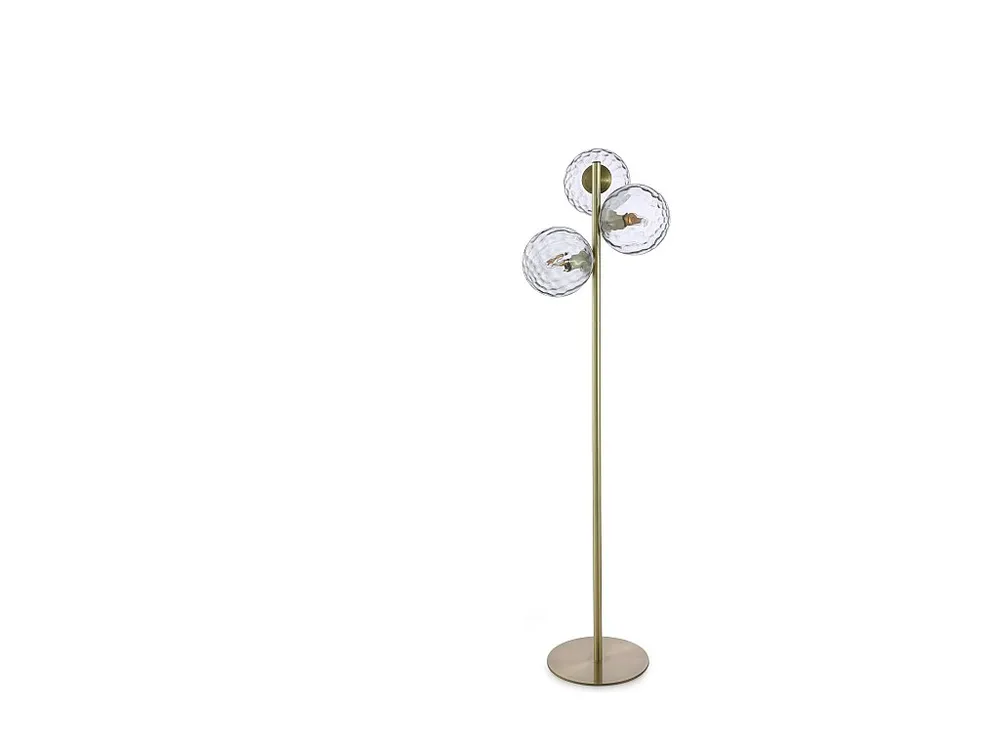 Gecertificeerd IP44 Hanglamp van metaal en gerookt glas - 3 bollen - L30 x D40 x H150 cm - Goudkleurig - SUSANNE