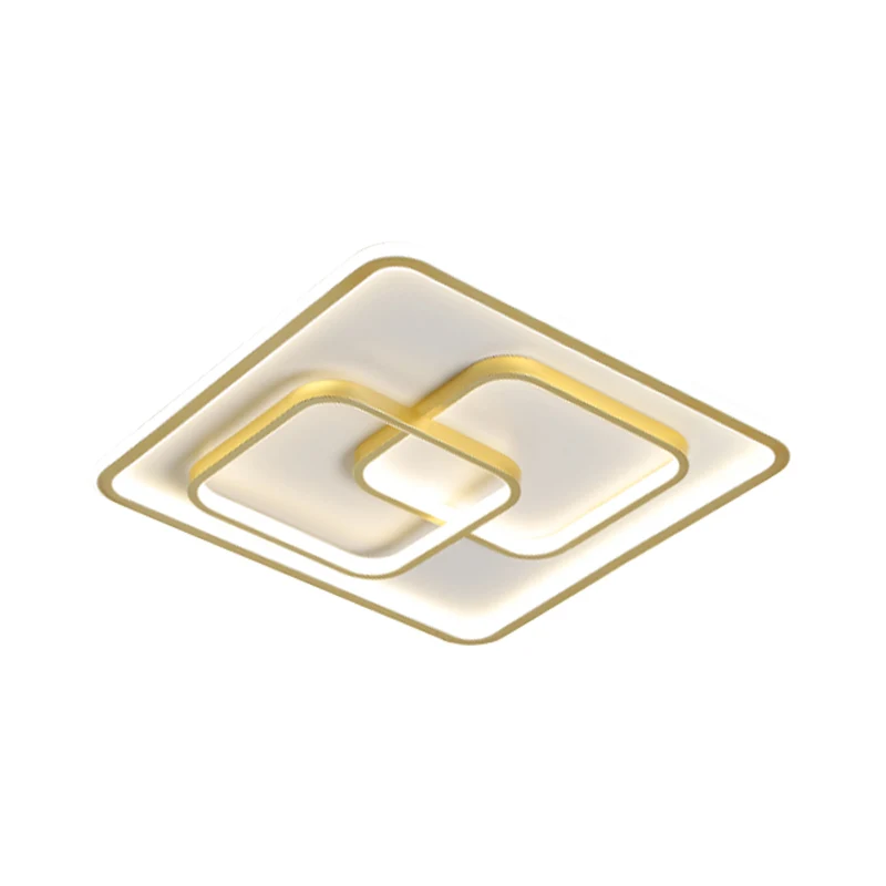 Metallic Square Flush Ceiling Light Strak 16.5"/20.5" W LED Flush Mount Lamp Gold Bedroom | Snel Leverbaar Gold