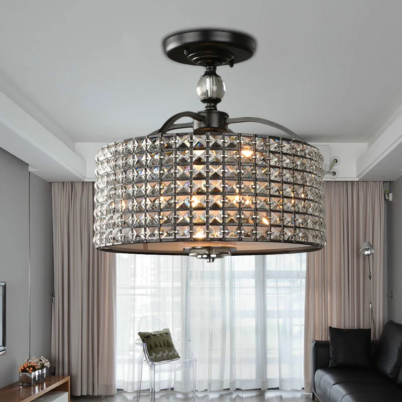 Premium Kwaliteit Drum plafondarmatuur eigentijds kristal 3-lichts chroom/zwart semi-inbouwlamp met acryl diffuser