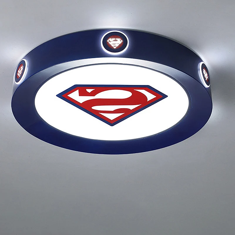 Round Bedroom Flush Mount Fixture Acrylic 16"/19.5" Dia LED Cartoon Zeeblauw Ceiling Lamp, Warm/White/3 Color Light Blue