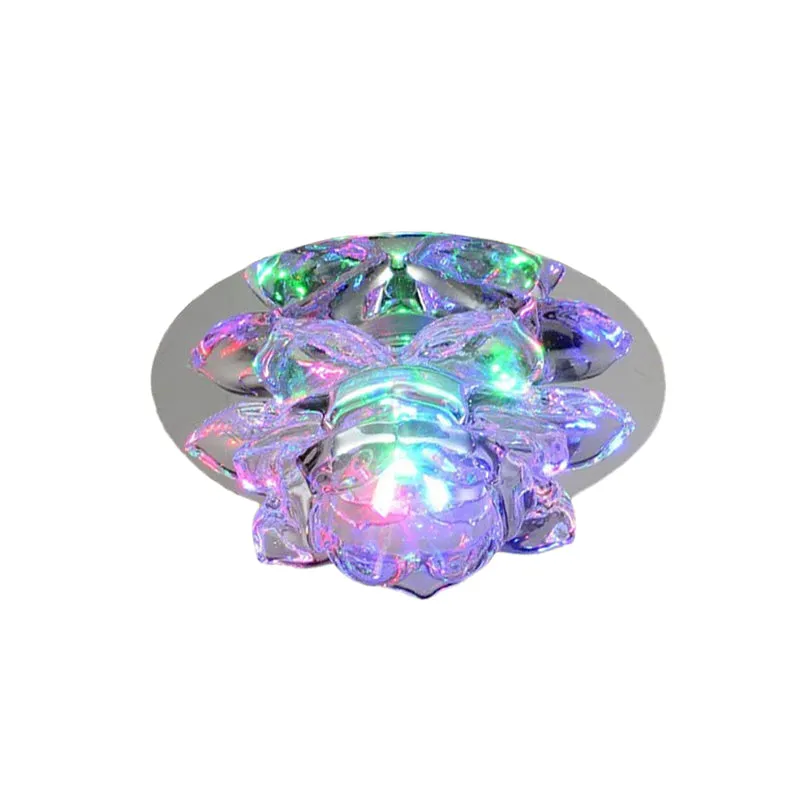 Schitterend gefacetteerde kristallen Lotus plafondlamp moderne LED-verlichting voor slaapkamer warm/wit/meerkleurig licht