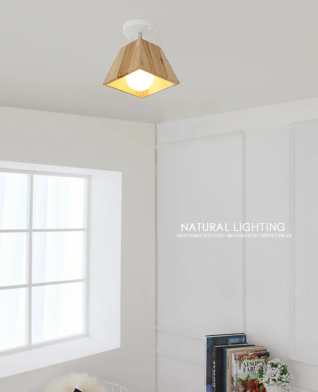 Vierkant compact bij plafond armatuur minimalistische stijl houten wit plafond inbouwlamp