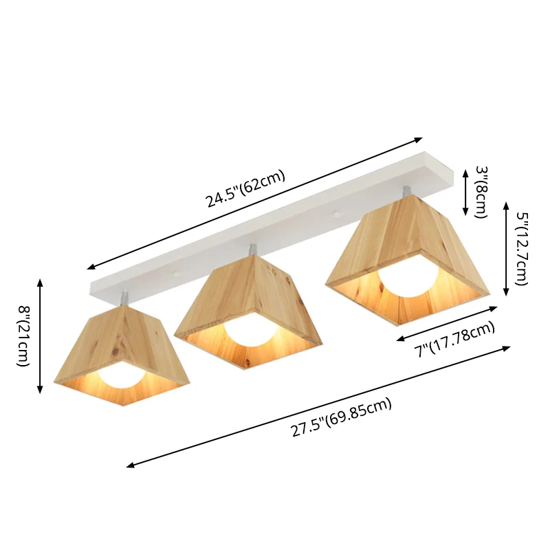 Vierkant compact bij plafond armatuur minimalistische stijl houten wit plafond inbouwlamp
