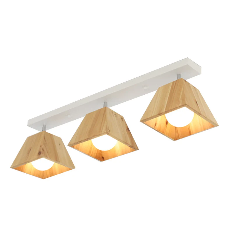 Vierkant compact bij plafond armatuur minimalistische stijl houten wit plafond inbouwlamp