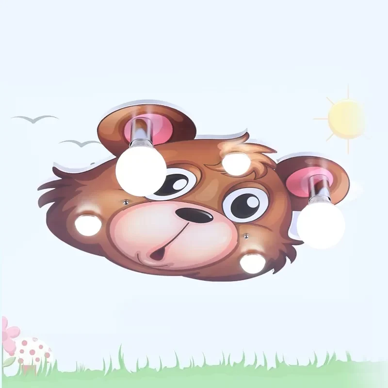 Wood Animal Inbouwlamp 5-lichts Cartoon-plafondlamp meerkleurig voor kinderslaapkamer | Snel Leverbaar