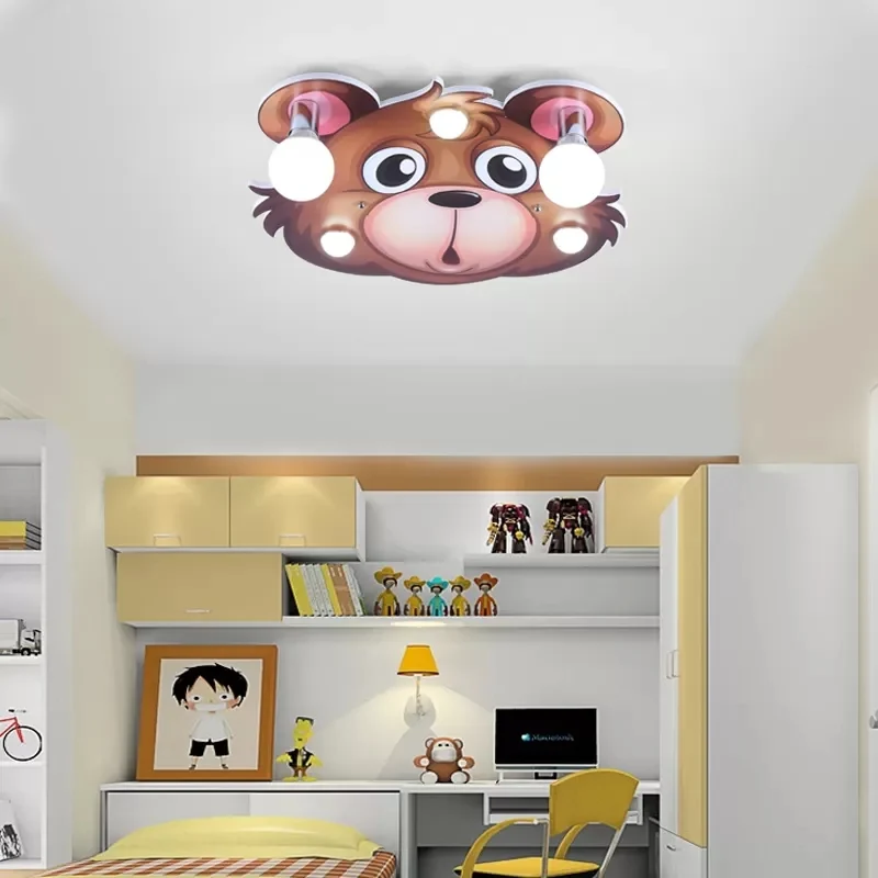 Wood Animal Inbouwlamp 5-lichts Cartoon-plafondlamp meerkleurig voor kinderslaapkamer | Snel Leverbaar
