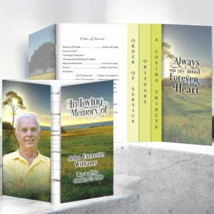 Brandwerend Sunset Breeze Gatefold-Graduated Combo Funeral Program Design & Print (Pack 50)