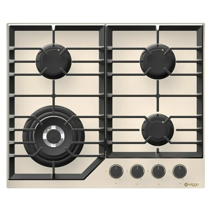 Brandwerend Wiggo Kookplaat inbouw gas WH-G634GL - C - l x b: 51 x 60 cm, Aantal gasbranders: 4 st.