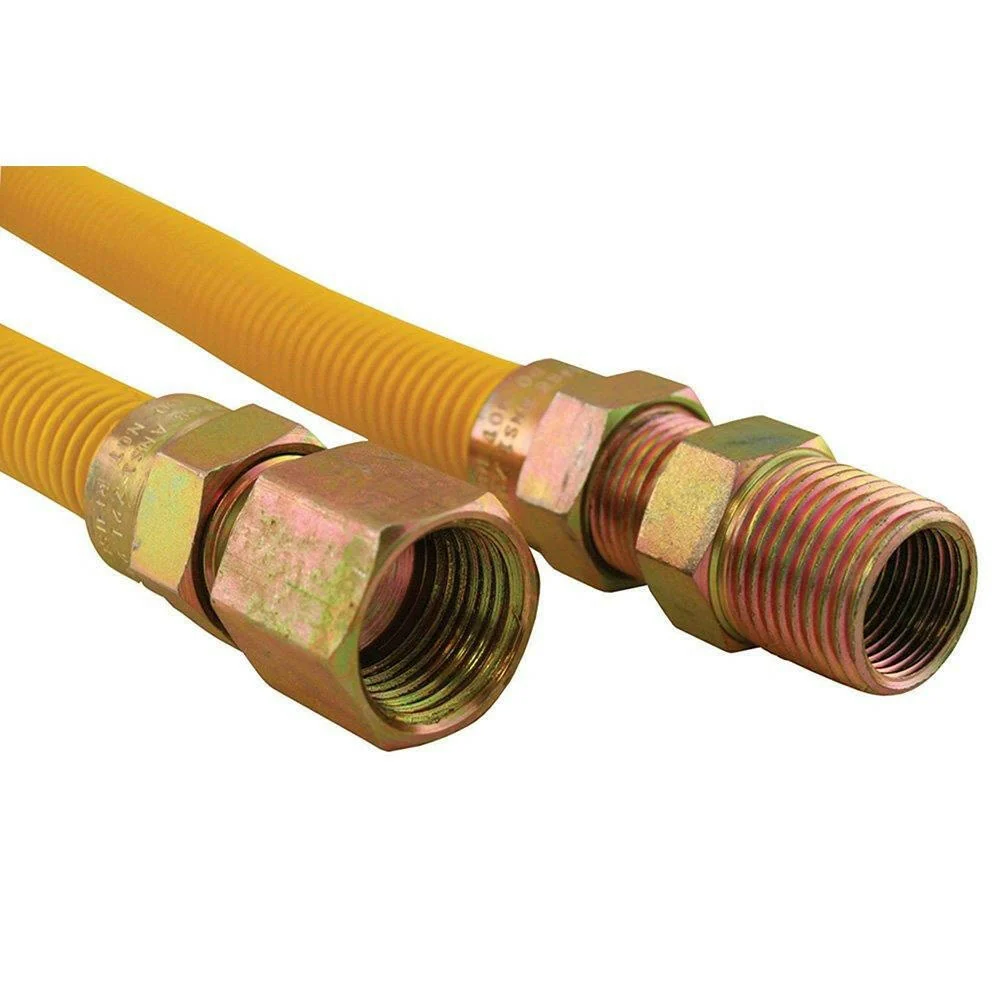 Eastman 3/8 . OD Gas Connector, Coated Fitting, 3/8 . FIP x 3/8 . MIP (36 . Length)