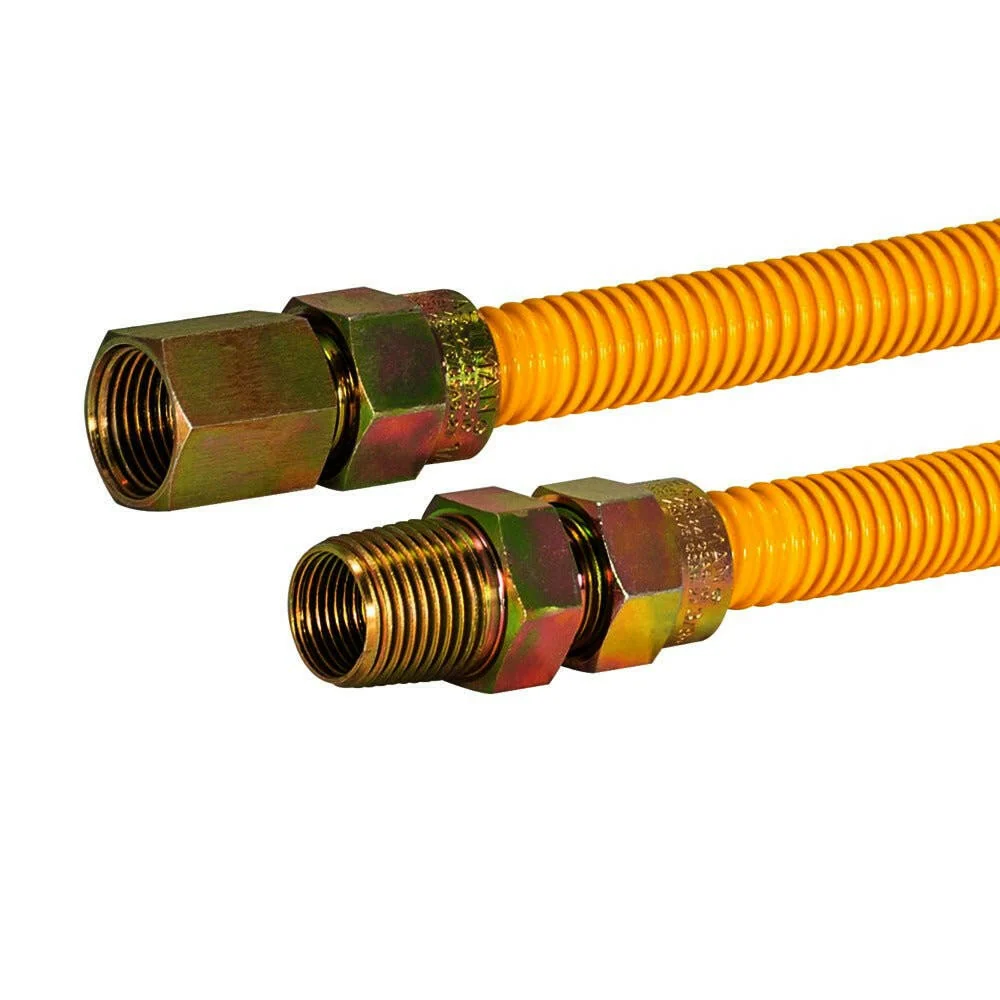 Eastman 3/8″ OD Yellow Epoxy Coated Stainless Rvs Gas Connector (12" Length)