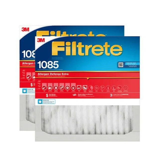 Filtrete 18- W x 18- L x 1- 11 MERV 1085 MPR Allergen Defense Extra Electrostatic Pleated Air Filter twee stuks
