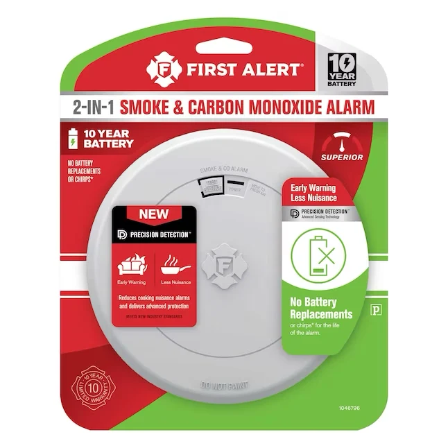 First Alert 10-Year Battery-operated Combination Smoke and Grafiet Monoxide Detector met CE-Keurmerk