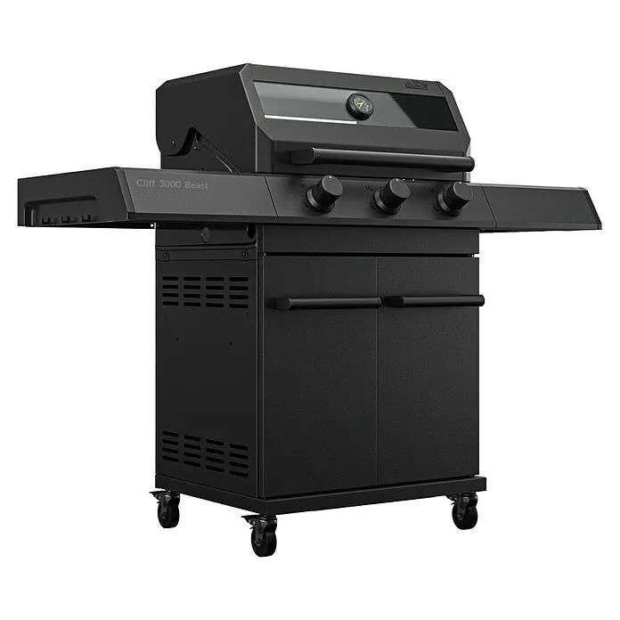 Gecertificeerd Kingstone KMS Gasbarbecue Cliff 3000 Beast Zwart Edition - Grilloppervlak - B x D: 61 x 45 cm, 10,5 kW, Aan...