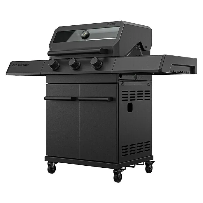 Gecertificeerd Kingstone KMS Gasbarbecue Cliff 3000 Beast Zwart Edition - Grilloppervlak - B x D: 61 x 45 cm, 10,5 kW, Aan...
