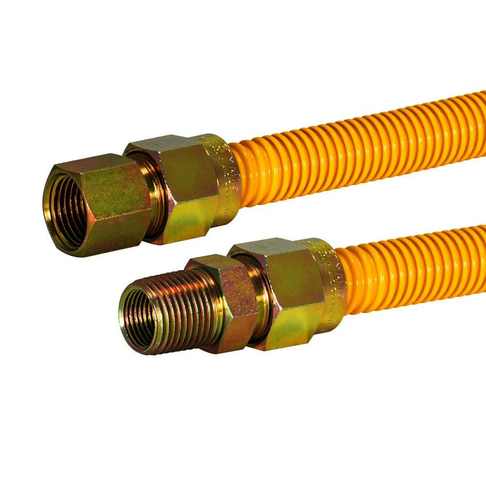 Professionele Kwaliteit Eastman 5/8″ OD Yellow Epoxy Coated Roestvrij Steel Gas Connector (12" Length)