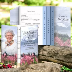Seasons Gatefold-Graduated Combo Funeral Program Design & Print (Pack 50) met CE-Keurmerk