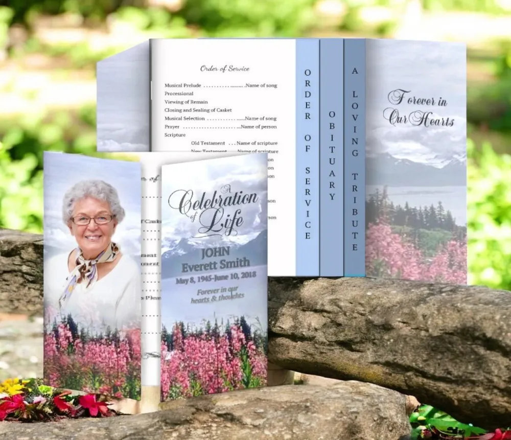 Seasons Gatefold-Graduated Combo Funeral Program Design & Print (Pack 50) met CE-Keurmerk