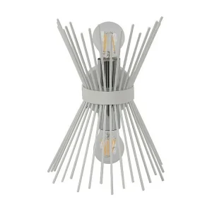 Belluno Wandlamp, Wit, Chroom, 22 x 15 x 32 cm, EPIKASA