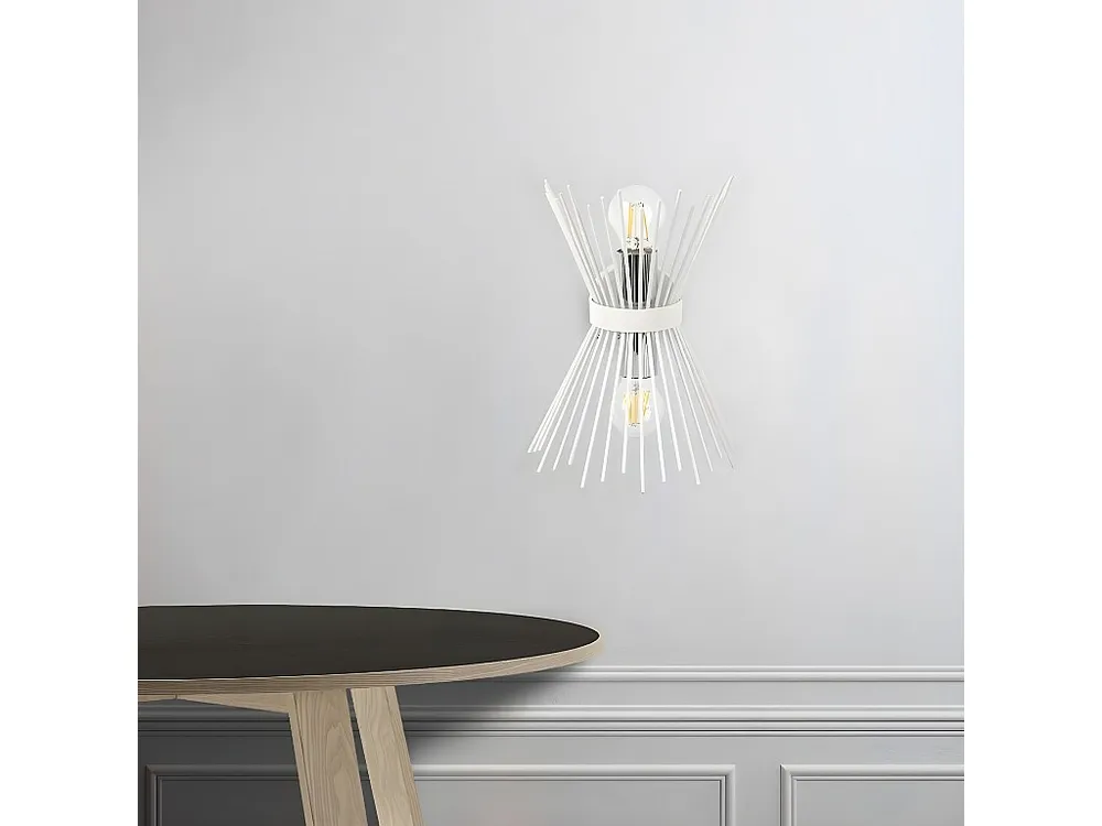 Belluno Wandlamp, Wit, Chroom, 22 x 15 x 32 cm, EPIKASA
