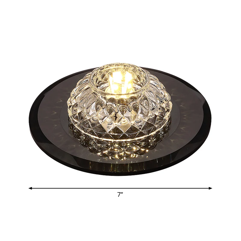 Anti-Explosie Lattice Bowl Flush Light Armatuur Minimalistisch afgeschuind kristal LED Zwart intens bij plafondlamp voor v...